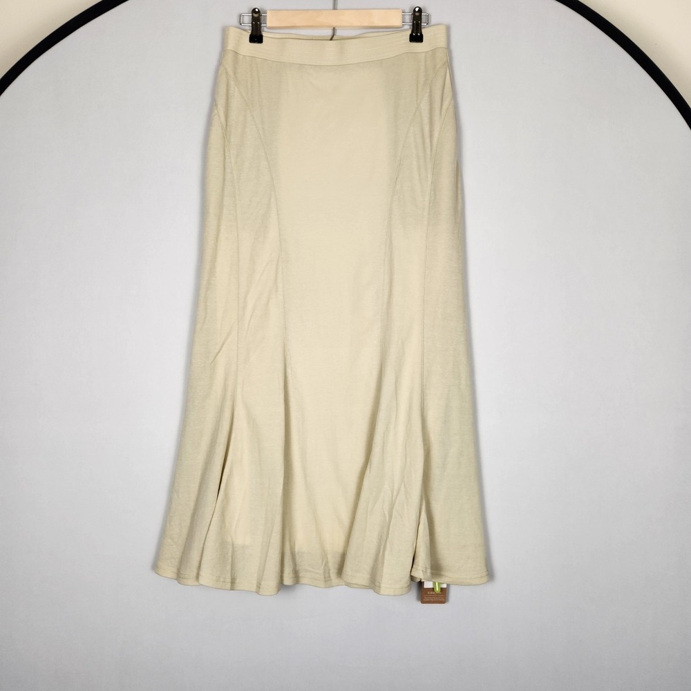 OGL Cotton Nylon Linen Blend Tan Maxi Long Skirt NWT Medium